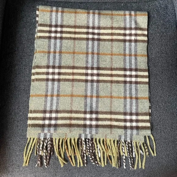 Burberry Wool Scarf, Sage Green - Picture 2 of 3